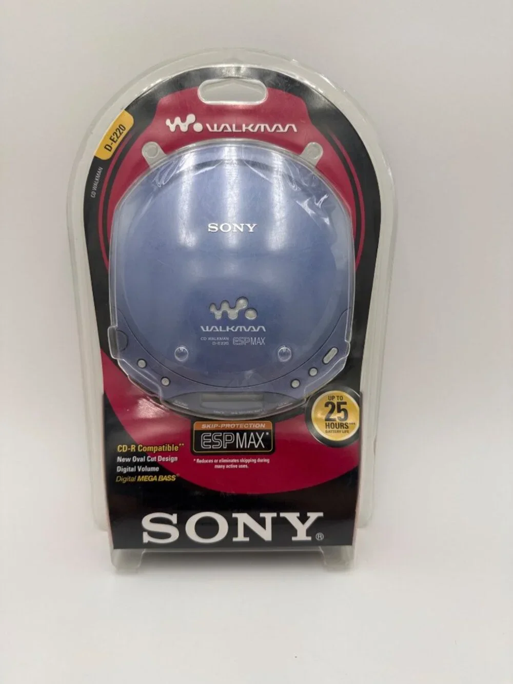 Vintage Sony Walkman D-E220 Portable CD Player ESPMAX Digital Mega Bass Blue Sea